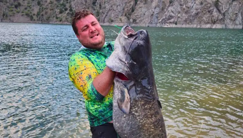 Amatör Balıkçılar Baraj Gölünde 100 Kilo Ağırlığında Dev Fish Yakaladı!