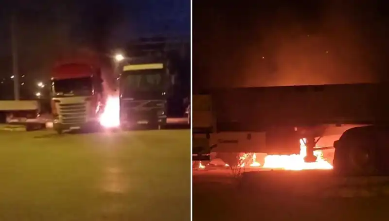 Park Halindeki Tırlara Gizli Tahribat: Yangın Şok Etti!
