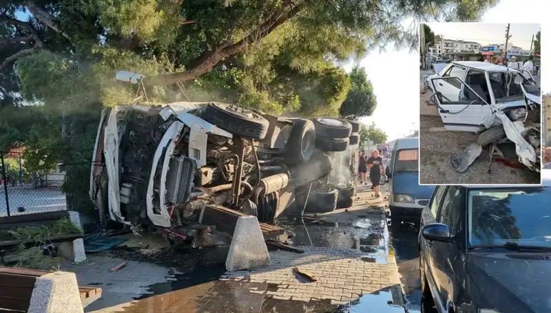 Freni Patlayan Kamyon, İki Arabayı Biçip Geçti: Korkunç Kaza!
