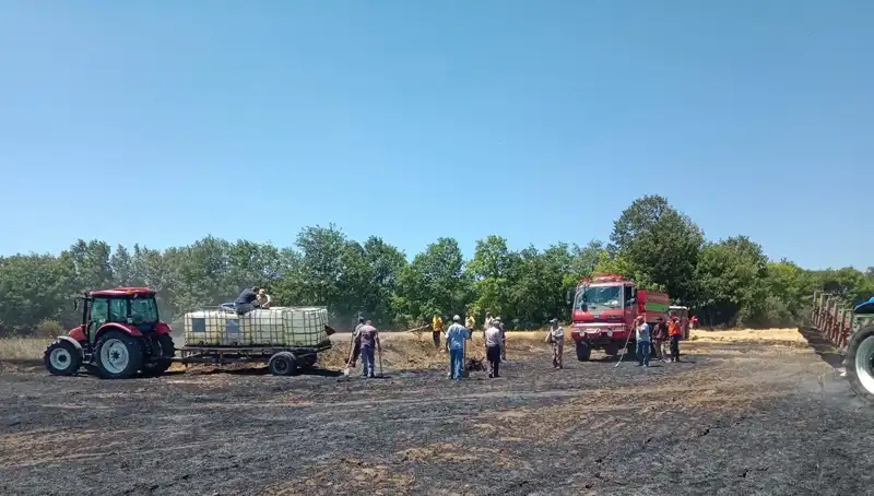 Buğday Tarlasında Çıkan Yangın 10 Dönümlük Alanı Küle Çevirdi